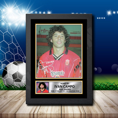 Ivan Campo printed autograph poster print