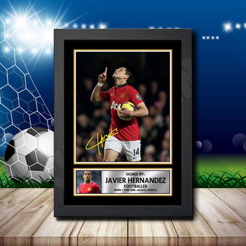 Javier Hernandez printed autograph poster print