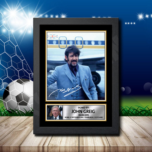 John Greig Action Shot Edition printed autograph poster print