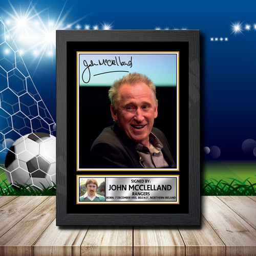 John Mcclelland Printed Autograph Poster Print - Football Action Shot Edition - UK Made Wall Art with Framing Options