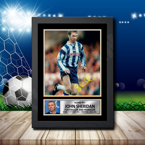 John Sheridan 2 Action Shot Edition Printed Autograph Poster Print - Football Collectors Wall Art - UK Manufactured