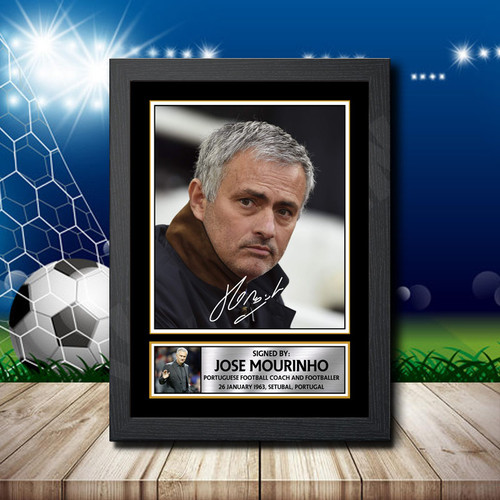 Jose Mourinho Printed Autograph Poster Print - Football Portrait Edition Wall Art - High Quality UK Gift