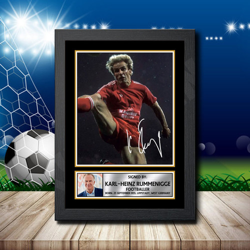 Karl Heinz Rummenigge printed autograph poster print