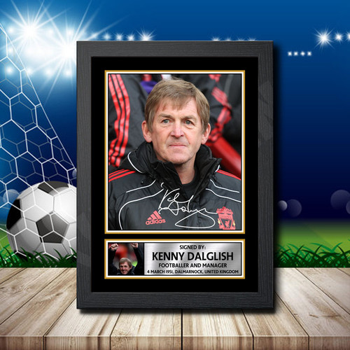 Kenny Dalglish printed autograph poster print