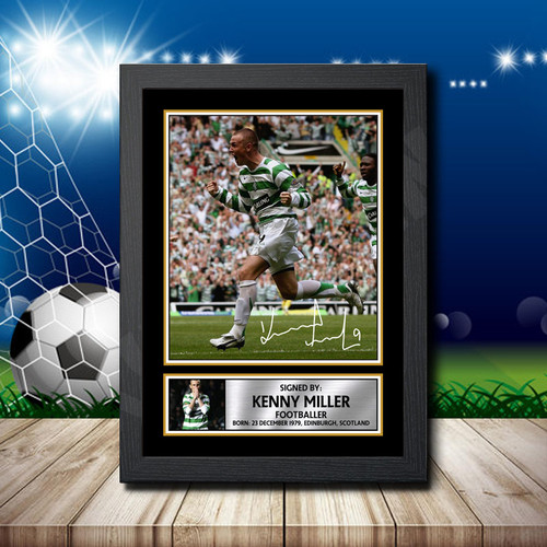 Kenny Miller Printed Autograph Print - Football Wall Art - UK Made Poster with Framing Options
