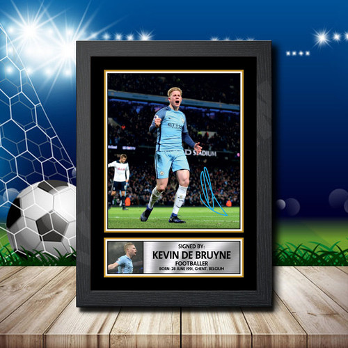 Kevin De Bruyne Printed Autograph Poster Print - Football Portrait Edition - Premium UK Manufactured Print for Fans