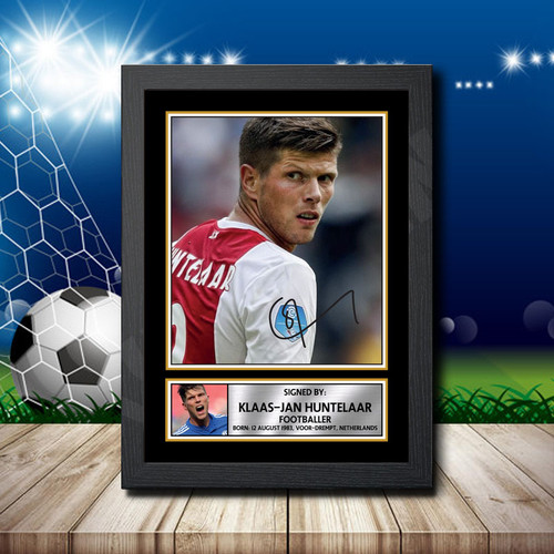 Klaas Jan Huntelaar Printed Autograph Poster Print - Football Action Shot Edition - Premium UK Manufactured Print for Fans