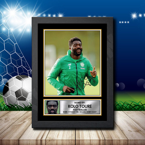 Kolo Toure Printed Autograph Poster Print - Football Action Shot Edition - UK Made Wall Art with Framing Options