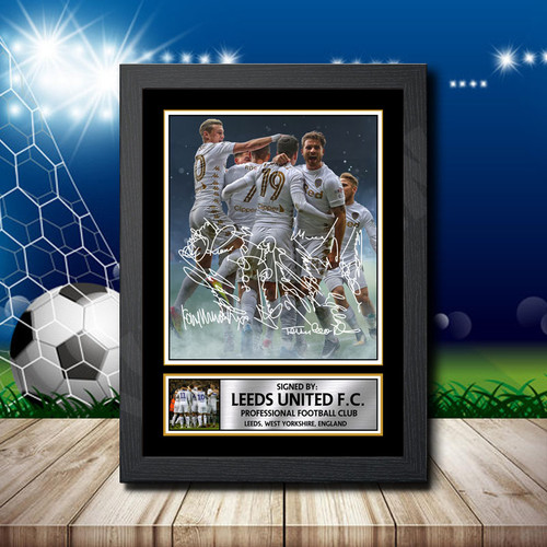 Leeds United Fc Printed Autograph Poster Print - Football Portrait Edition - Premium UK Manufactured Print for Fans