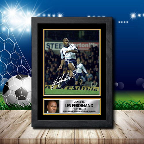 Les Ferdinand Printed Autograph Poster Print - Football Action Shot Edition - UK Made Wall Art with Framing Options