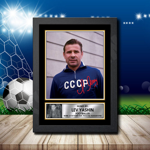 Lev Yashin Action Shot Edition printed autograph poster print