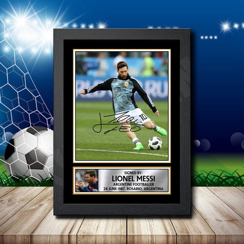 Lionel Messi printed autograph poster print