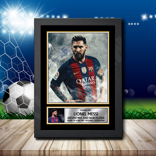 Lionel Messi Barcelona printed autograph poster print