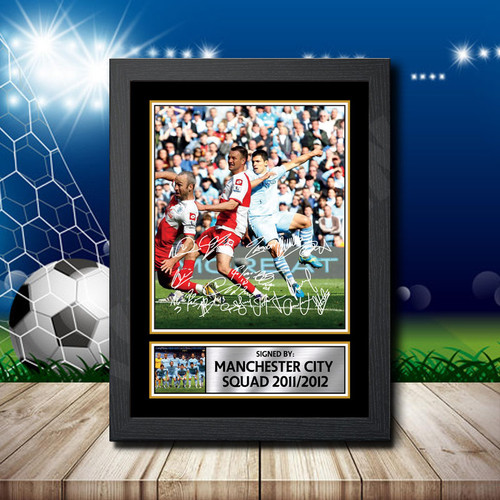 Manchester City Squad Action Shot Edition printed autograph poster print