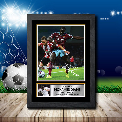 Mohamed Diame printed autograph poster print