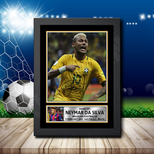 Neymar Da Silva printed autograph poster print