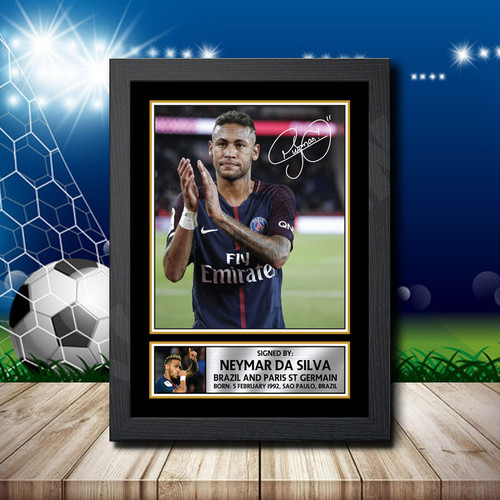 Neymar Psg printed autograph poster print