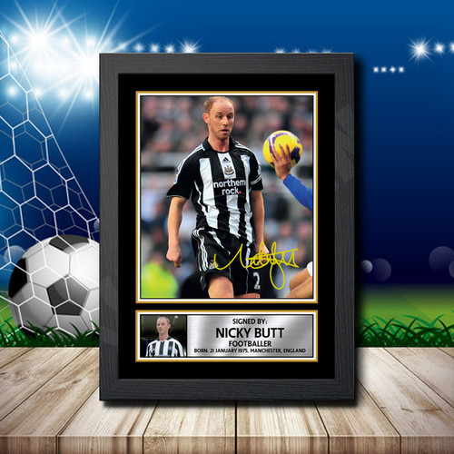 Nicky Butt printed autograph poster print