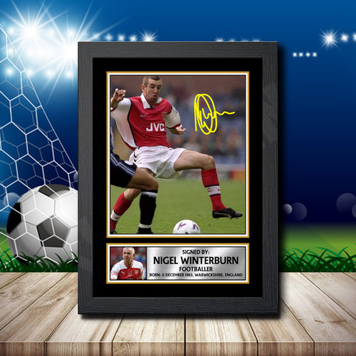 Nigel Winterburn printed autograph poster print