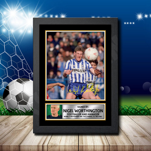 Nigel Worthington Action Shot Edition printed autograph poster print