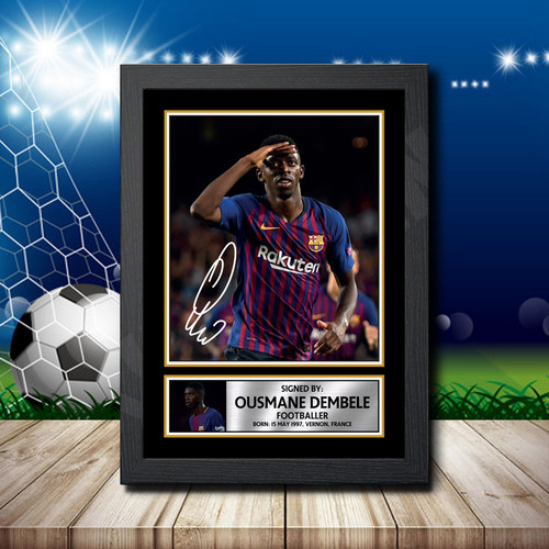 Ousmane Dembele printed autograph poster print
