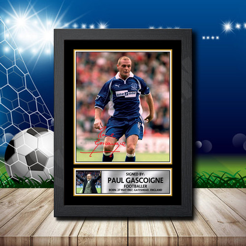 Paul Gascoigne printed autograph poster print