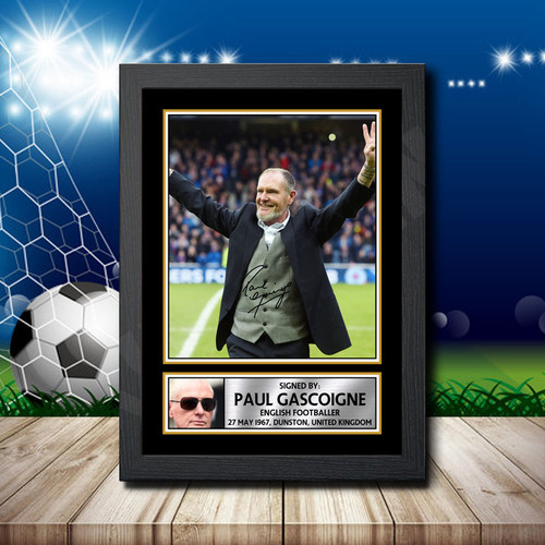 Paul Gascoigne printed autograph poster print