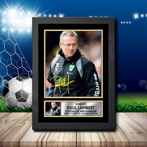 Paul Lambert printed autograph poster print