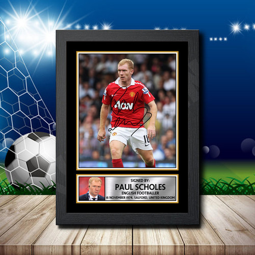 Paul Scholes printed autograph poster print