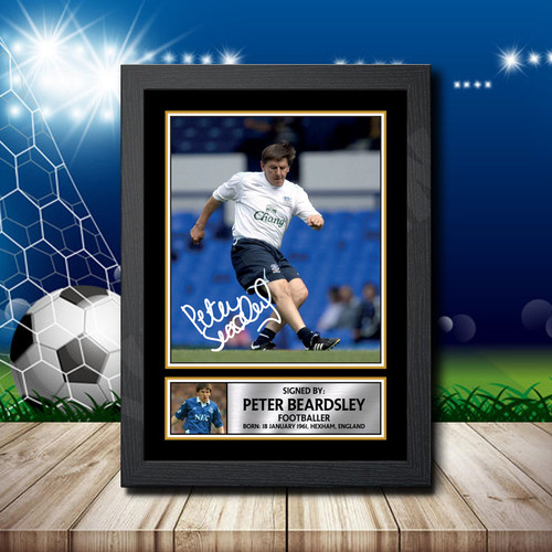 Peter Beardsley printed autograph poster print