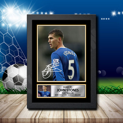 John Stones printed autograph poster print