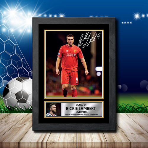 Rickie Lambert printed autograph poster print