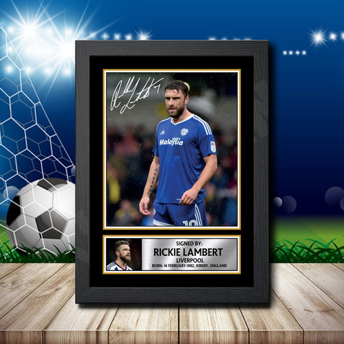 Rickie Lambert printed autograph poster print