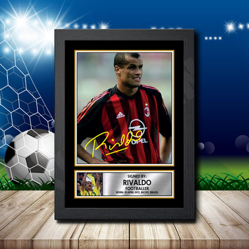 Rivaldo printed autograph poster print