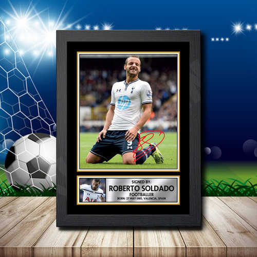 Roberto Soldado printed autograph poster print