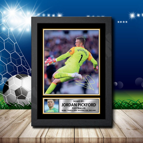 Jordan Pickford Action Shot Edition printed autograph poster print