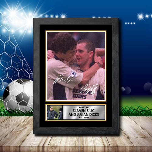Slaven Bilic Julian Dicks Portrait Edition printed autograph poster print