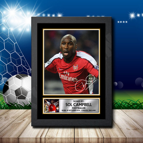 Sol Campbell printed autograph poster print