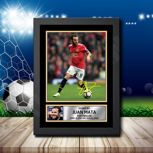 Juan Mata printed autograph poster print