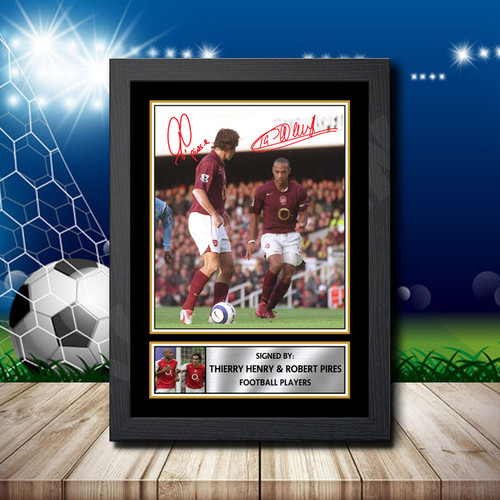 Thierry Henry Robert Pires printed autograph poster print