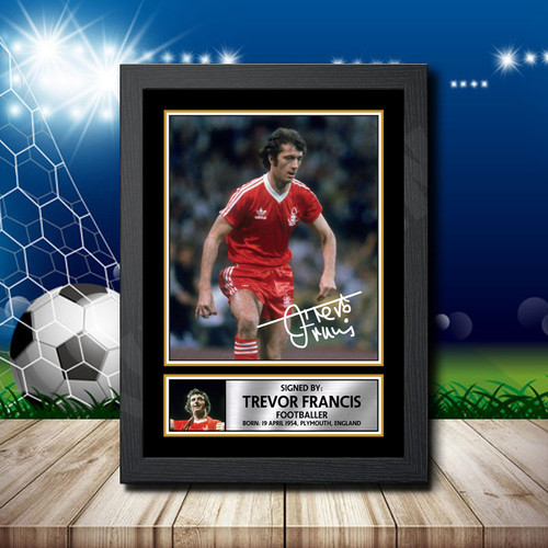 Trevor Francis 2 Action Shot Edition printed autograph poster print