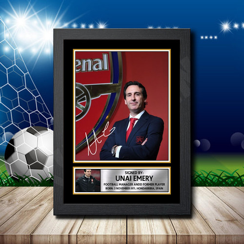 Unai Emery printed autograph poster print