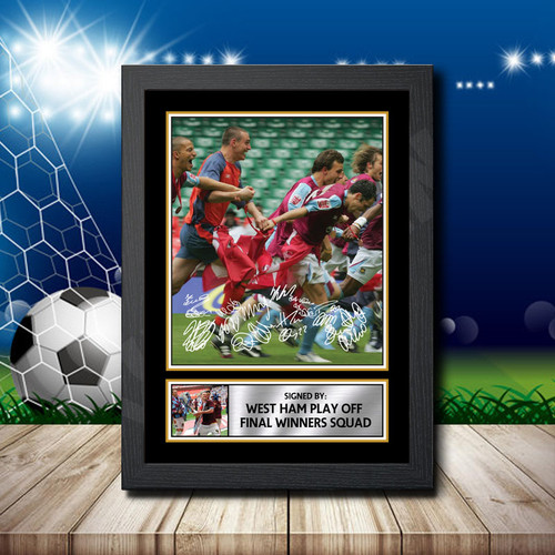 West Ham Play Off Final Winners Squad 2 printed autograph poster print