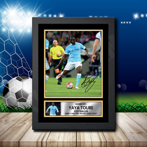 Yaya Toure Portrait Edition printed autograph poster print