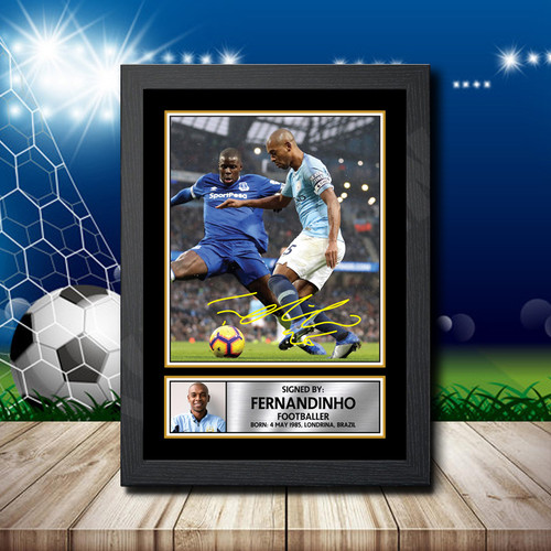 Fernandinho Action Shot Edition printed autograph poster print