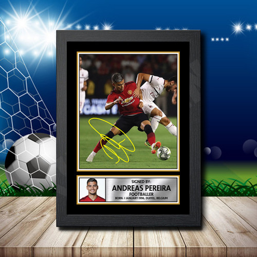 Andreas Pereira printed autograph poster print