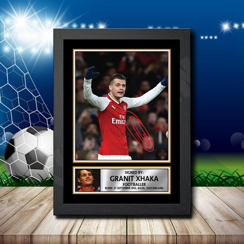Granit Xhaka printed autograph poster print