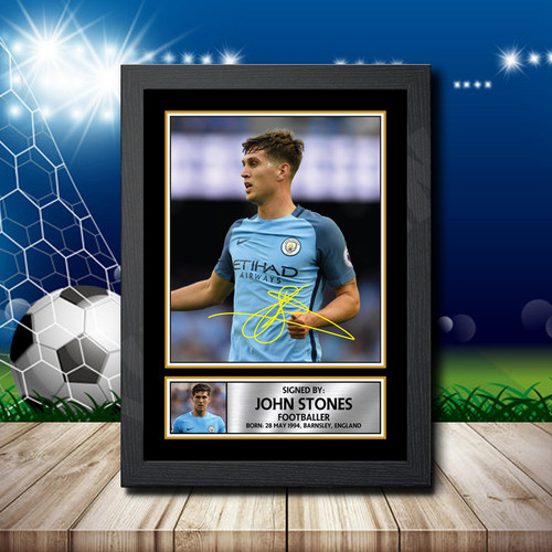 John Stones printed autograph poster print