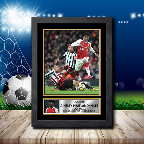 Ainsley Maitland-Niles printed autograph poster print