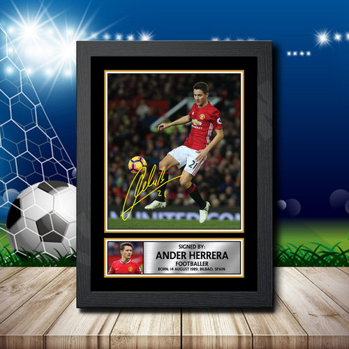 Ander Herrera printed autograph poster print